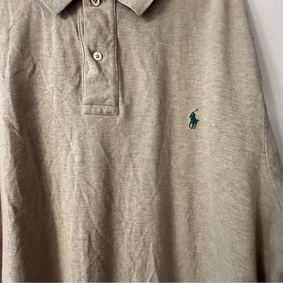 Ralph Lauren Men's Tan Long Sleeve Polo Shirt Size 2XLT Preppy - Picture 5 of 11
